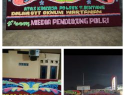 Karangan Bunga Memenuhi Halaman Polsek Tanjung Bintang, Warga Apresiasi Keberhasilan Tangkap Oknum Diduga Pemeras