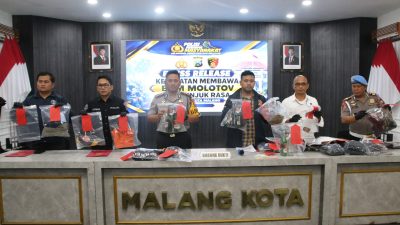 Polresta Malang Kota Gagalkan Rencana Kerusuhan Pasca - Aksi Damai, 12 Tersangka dan 4 Bom Molotov Diamankan 1 1001688005