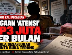 SOROT KALI PECABEAN: DUGAAN “ATENSI” RP3 JUTA PER BULAN, KEPALA DESA/LURAH DIMINTA BUKA TERANG