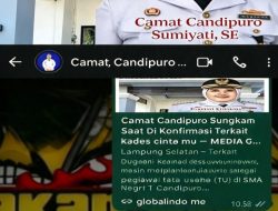 Camat Candipuro SUMIATI,S,E .AROGAN Saat Di Konfirmasi Terkait kades cinta mulya merangkap TU SMA Negeri 1 Candipuro,