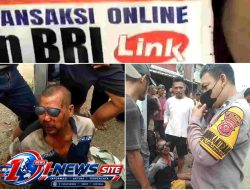 Aksi Nekat Seorang Pria Diduga Ingin Merampas Uang Yang Ada Di BRI Link Di Wilayah Desa Cikahuripan, Berhasil Digagalkan Warga.